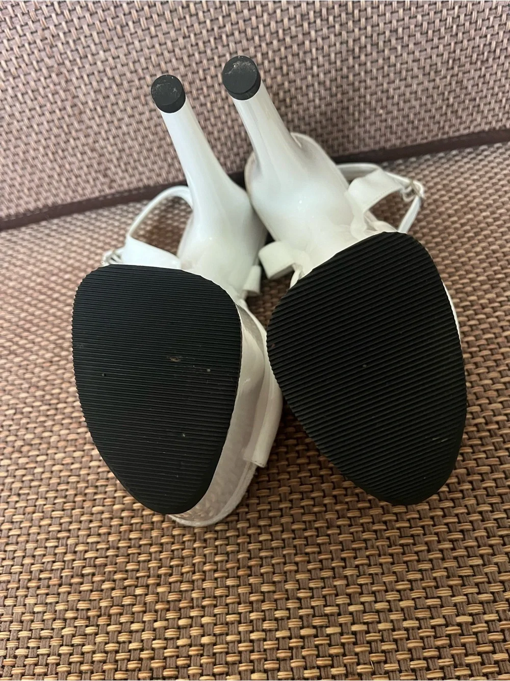 Pleaser White Platform Heels. US 8.